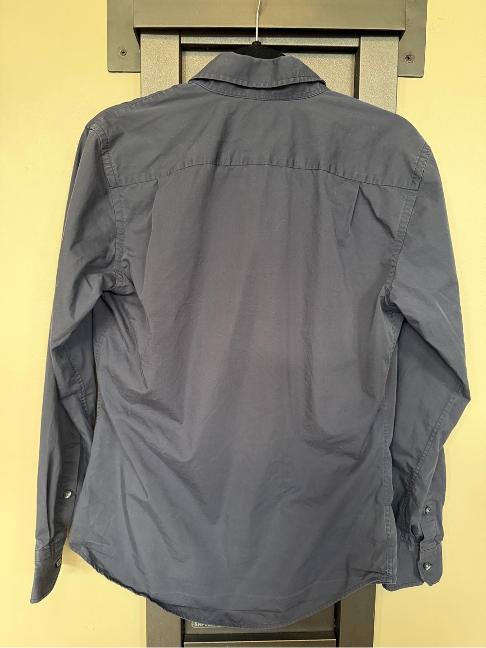 Teddy Stratford Zip Fit Shirt Men’s S Size 1 Navy Blue Cotton Button Down - Picture 5 of 7